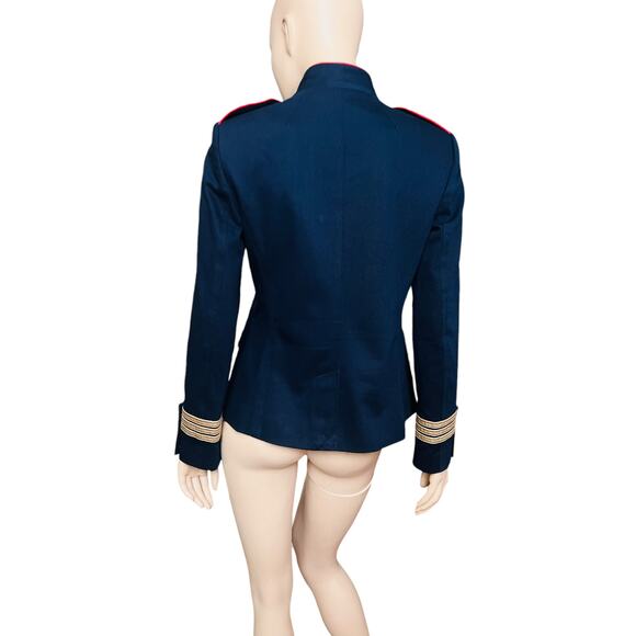Lauren Ralph Lauren Officer's Jacket Size 6 Slim fit Stand Collar Gold Buttons - Picture 11 of 16